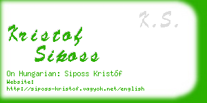 kristof siposs business card